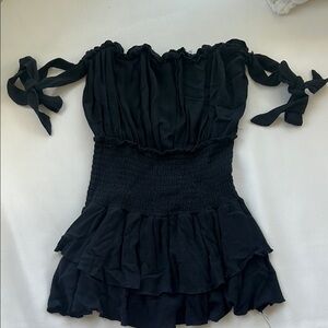 Olivaceous Off-Shoulder Ruffle romper